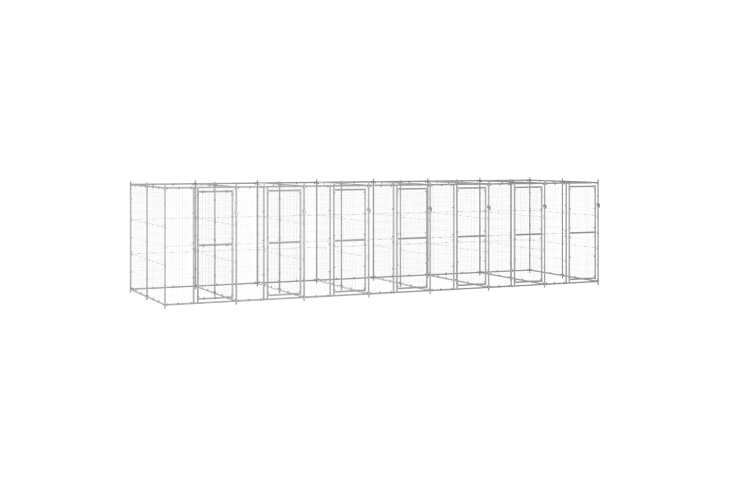Vidaxl 3082287 Outdoor Dog Kennel Galvanised Steel 16.94 M2