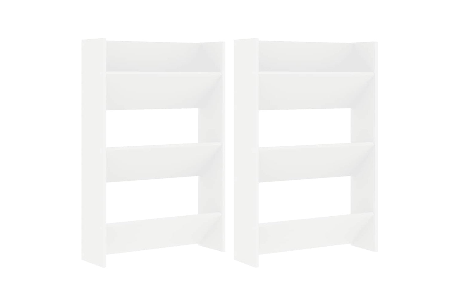 vidaXL 806760 Wall Shoe Cabinets 2 Pcs White 60x18x90cm Engineered Wood