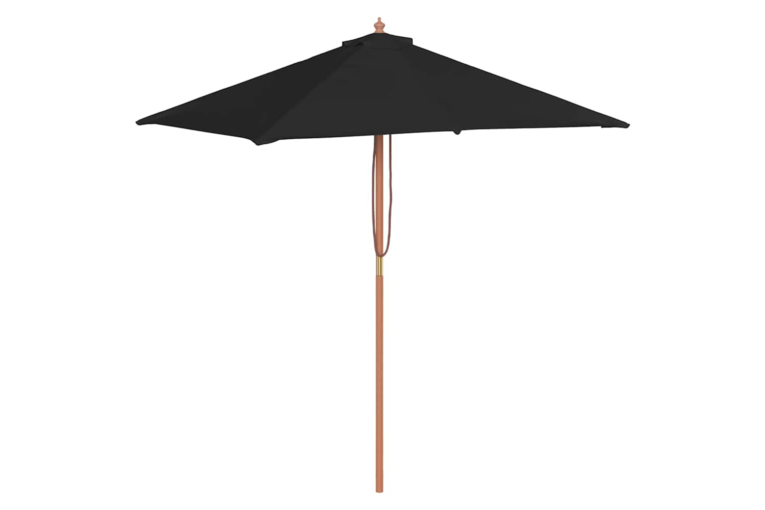 vidaXL 313884 Outdoor Parasol With Wooden Pole Black 150x200cm