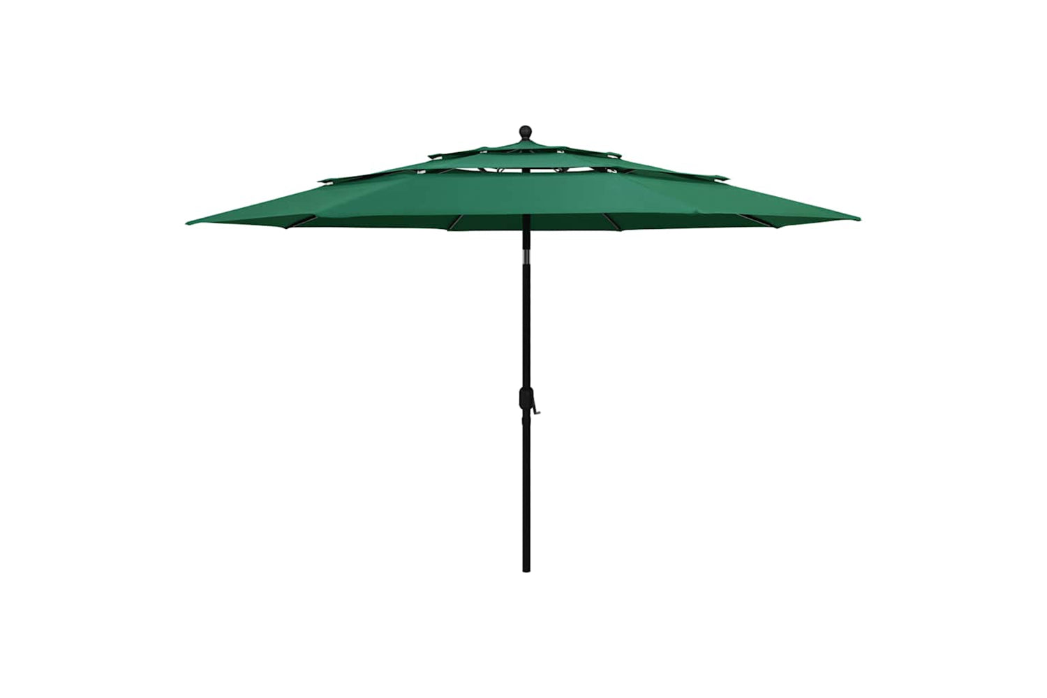 Vidaxl 313877 3-tier Parasol With Aluminium Pole Green 3.5 M