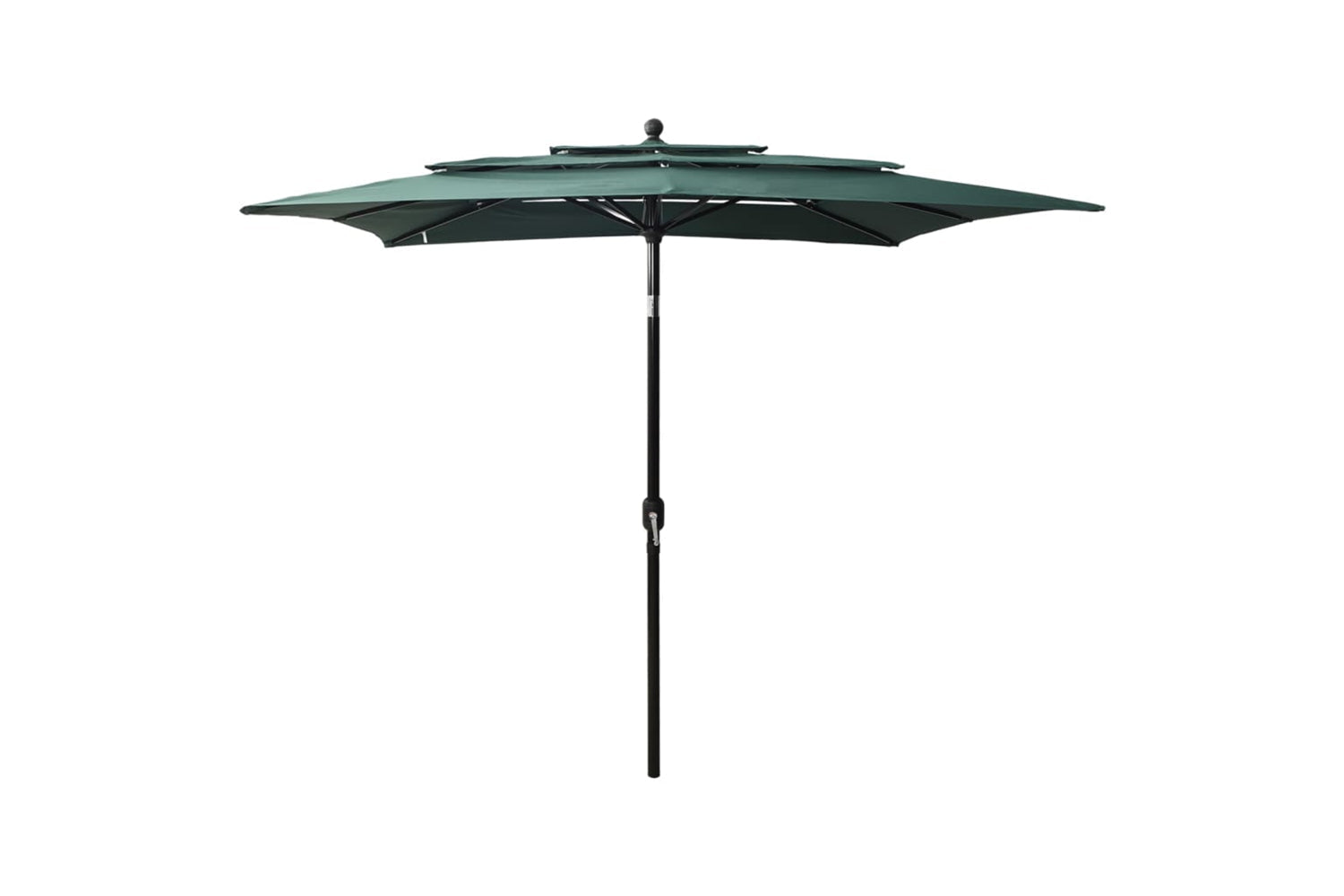 Vidaxl 313837 3-tier Parasol With Aluminium Pole Green 2.5x2.5 M