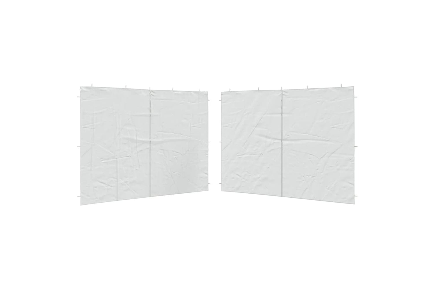 vidaXL Party Tent Sidewall 2 Pcs With Zipper Pe White