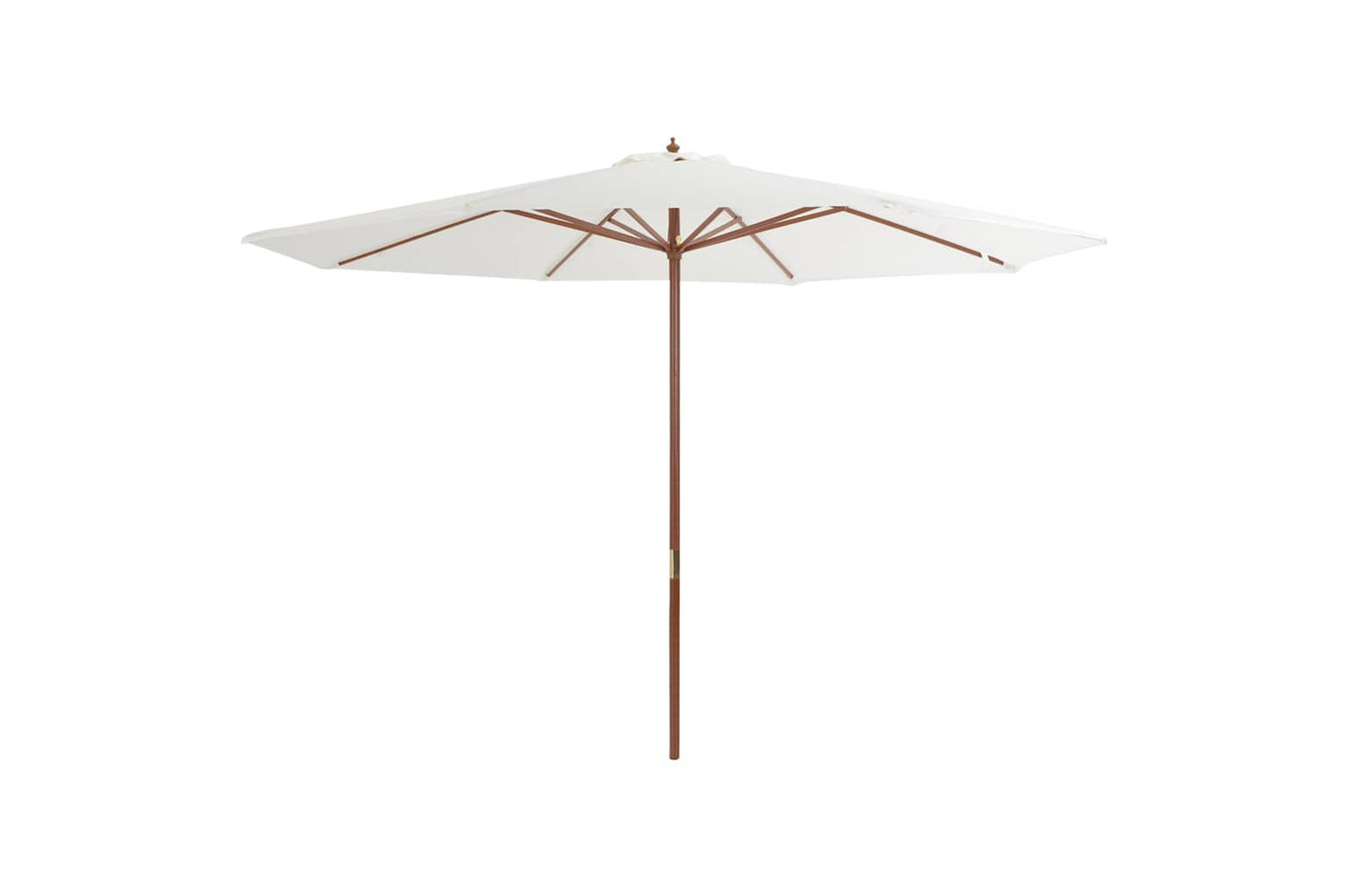 vidaXL 44527 Outdoor Parasol With Wooden Pole 350cm Sand White