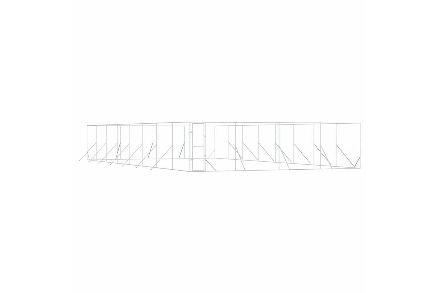 Vidaxl 3190466 Outdoor Dog Kennel Silver 8x16x2 M Galvanised Steel
