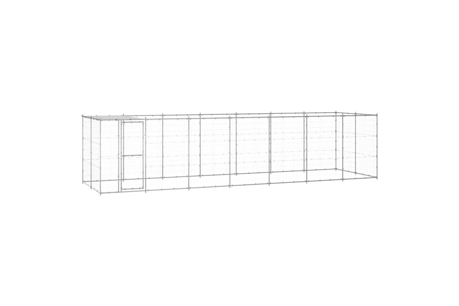 Vidaxl 3082305 Outdoor Dog Kennel Galvanised Steel With Roof 16.94 M2