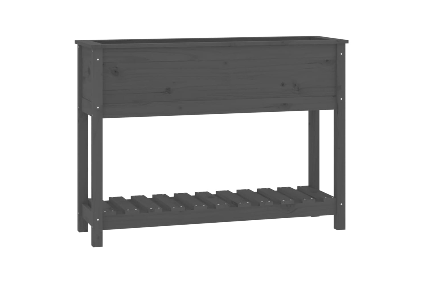 vidaXL 823768 Planter With Shelf Grey 111.5x34.5x81cm Solid Wood Pine