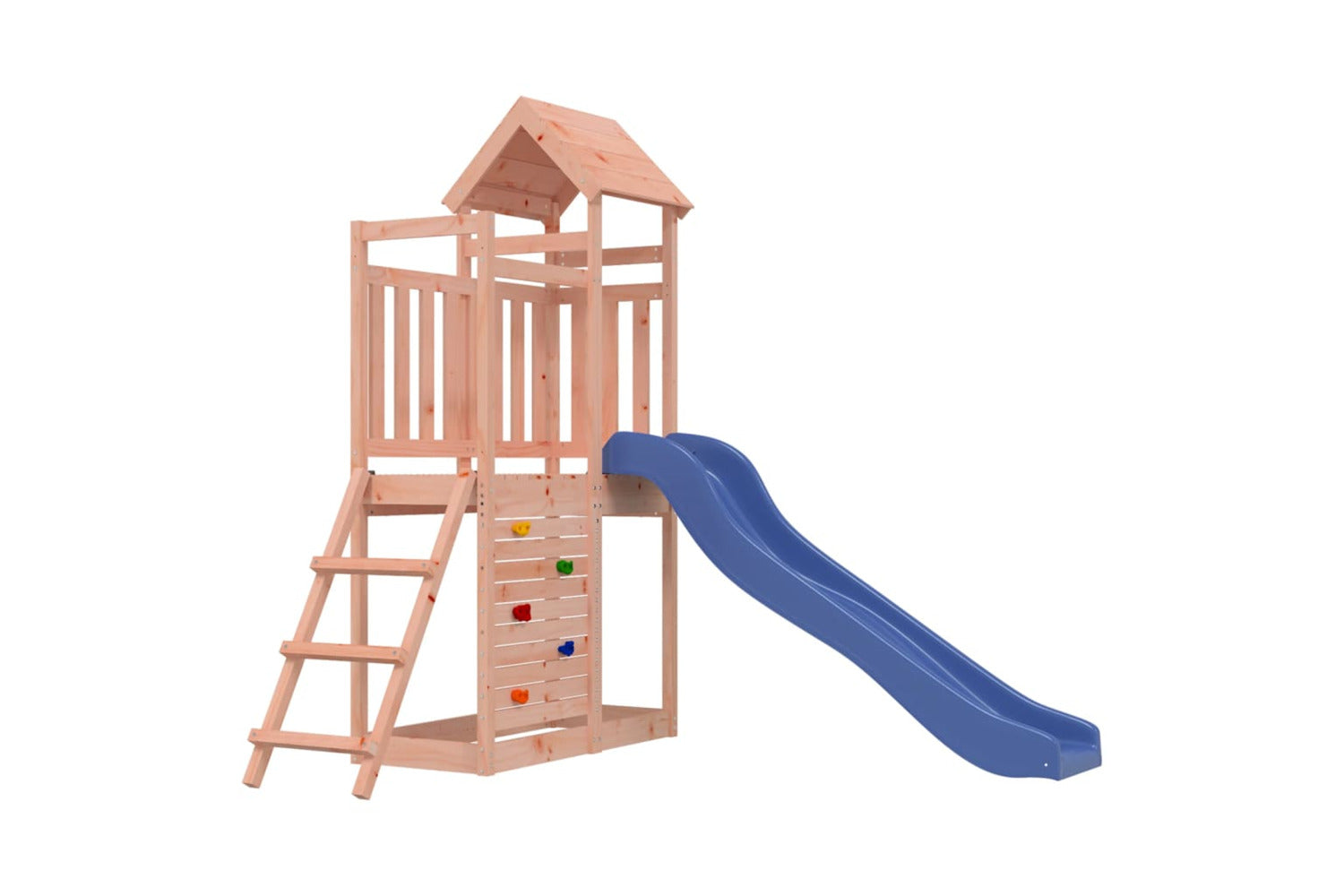Vidaxl 3155889 Playhouse With Slide Rockwall Solid Wood Douglas-2
