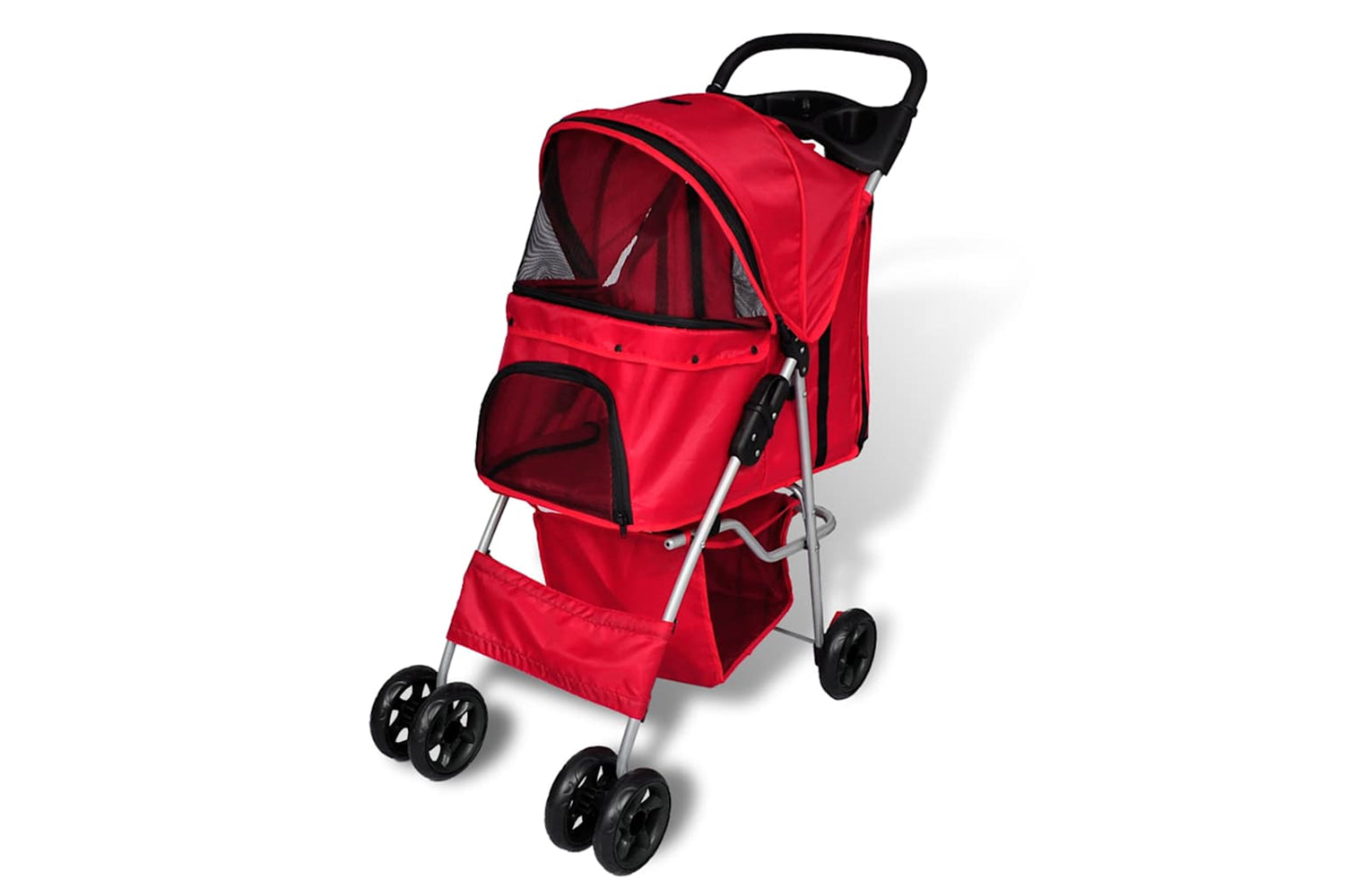 Vidaxl 170055 Folding Pet Stroller Dog/cat Travel Carrier Red