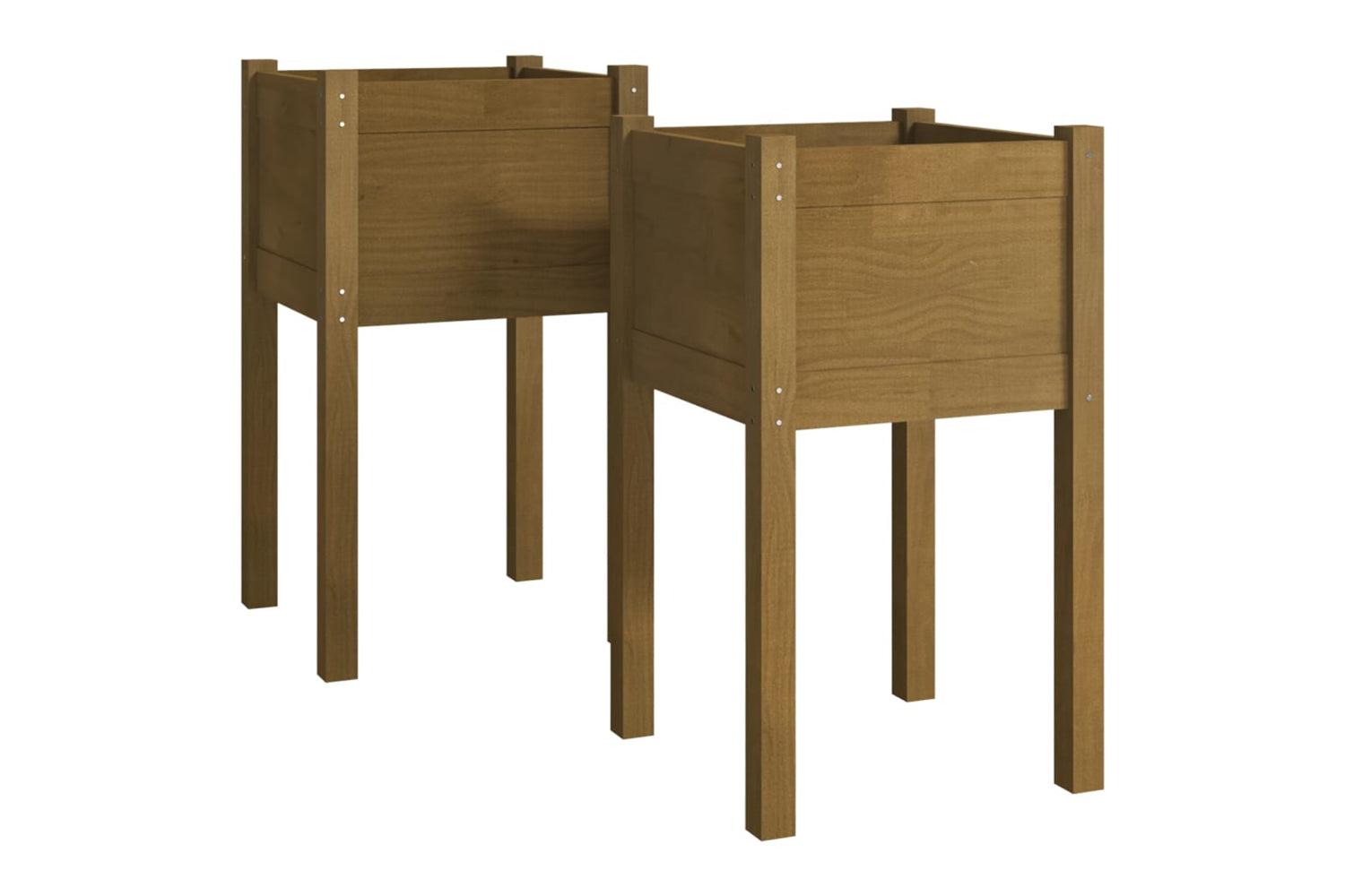 vidaXL 810796 Garden Planters 2 Pcs Honey Brown 40x40x70cm Solid Pinewood