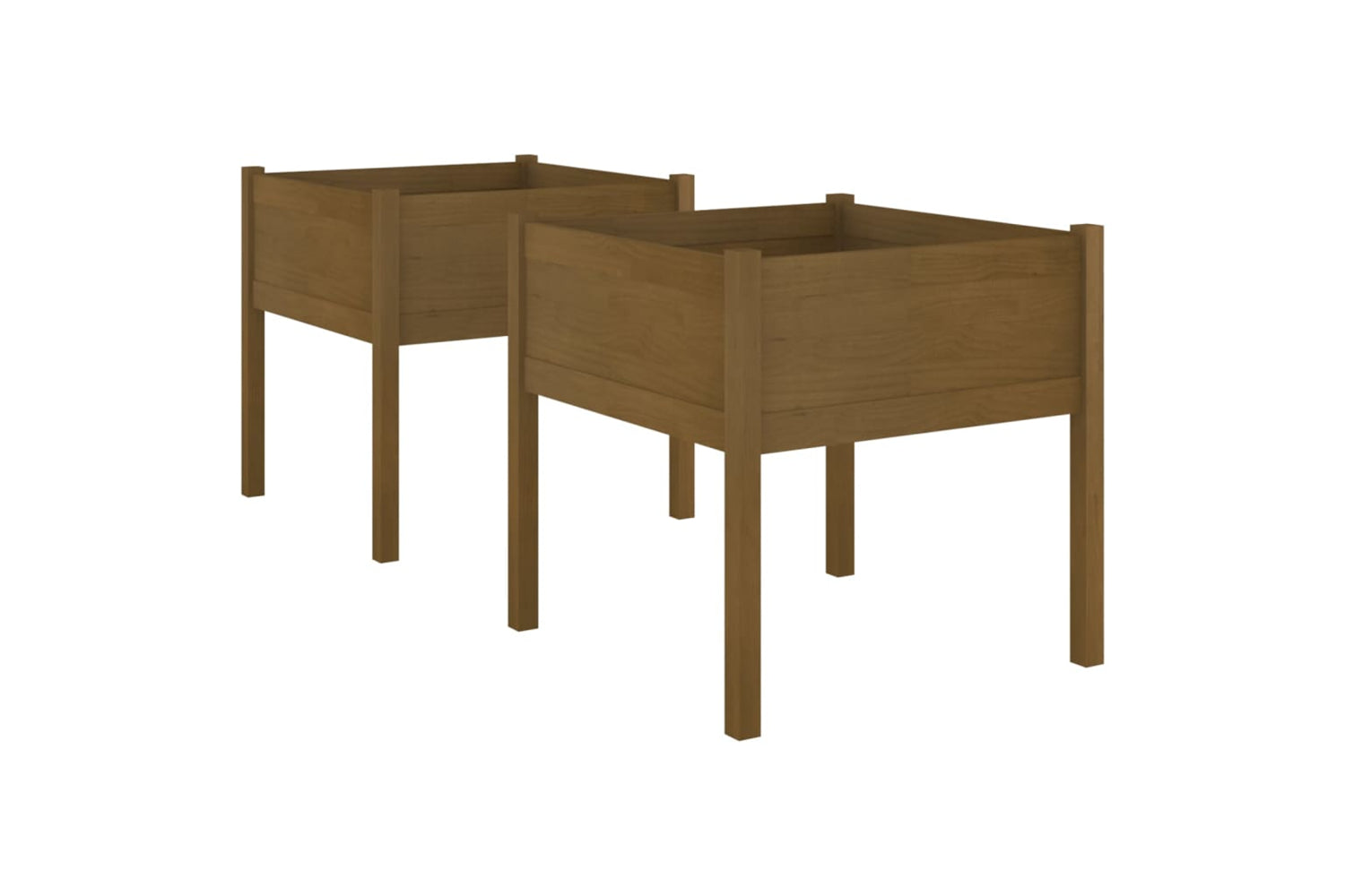 vidaXL 810816 Garden Planters 2 Pcs Honey Brown 70x70x70cm Solid Pinewood