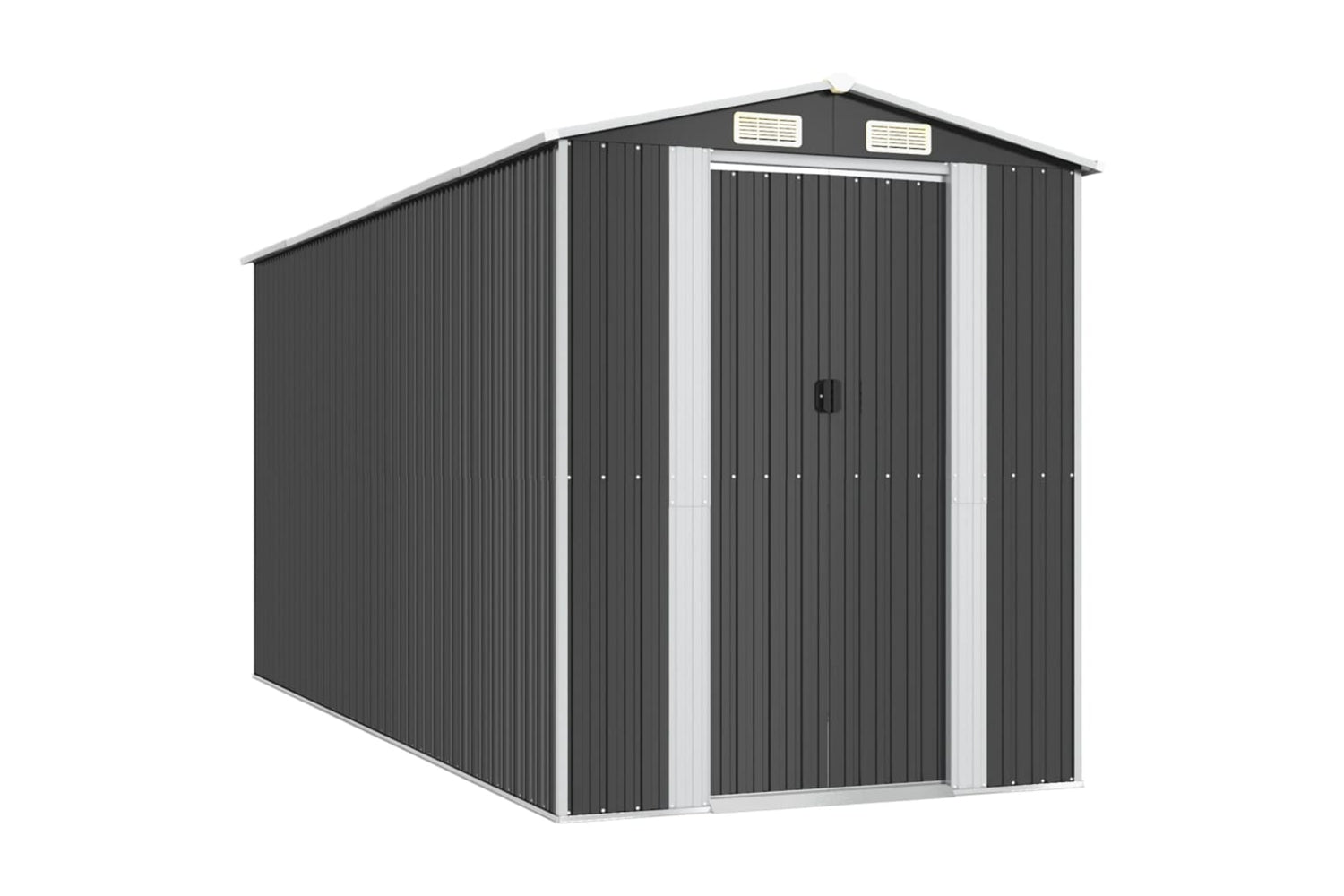 vidaXL 3147452 Garden Shed Anthracite 192x440x223cm Galvanised Steel