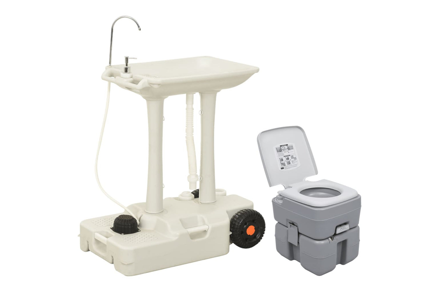 Vidaxl 3154910 Portable Camping Toilet And Handwash Stand Set-2