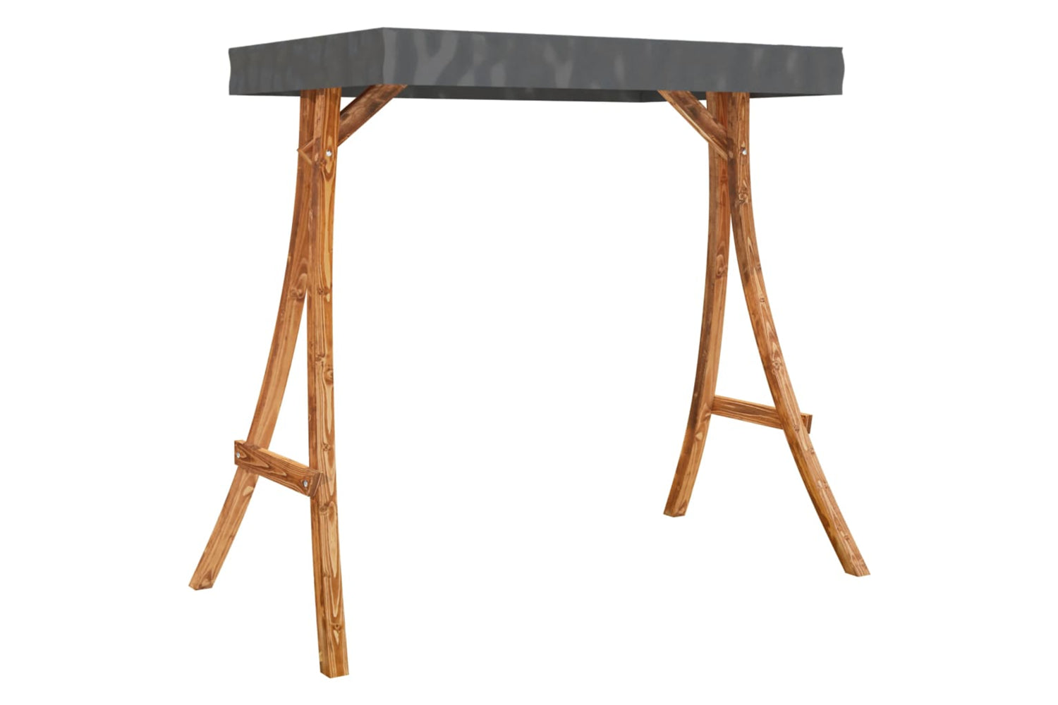 Vidaxl 313938 Swing Frame With Anthracite Roof Bent Wood With Teak Finish