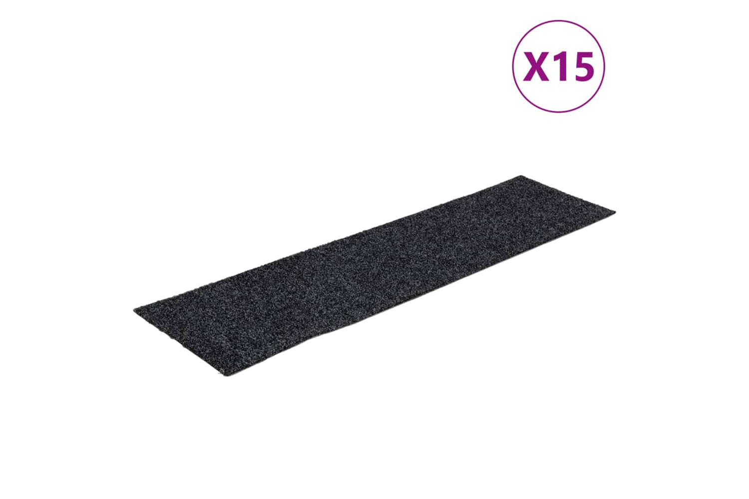 vidaXL 326925 Self-adhesive Stair Mats Rectangular 15 Pcs 76x20cm Grey