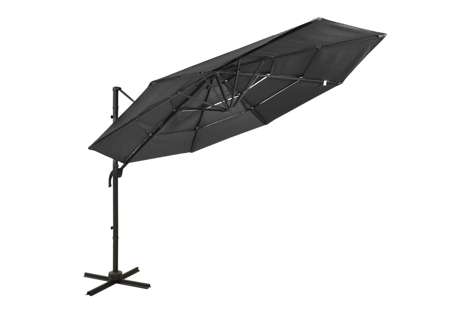 Vidaxl 313830 4-tier Parasol With Aluminium Pole Anthracite 3x3 M