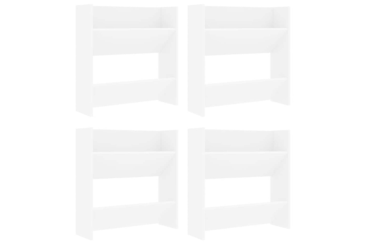 vidaXL 806716 Wall Shoe Cabinets 4 Pcs White 60x18x60cm Engineered Wood