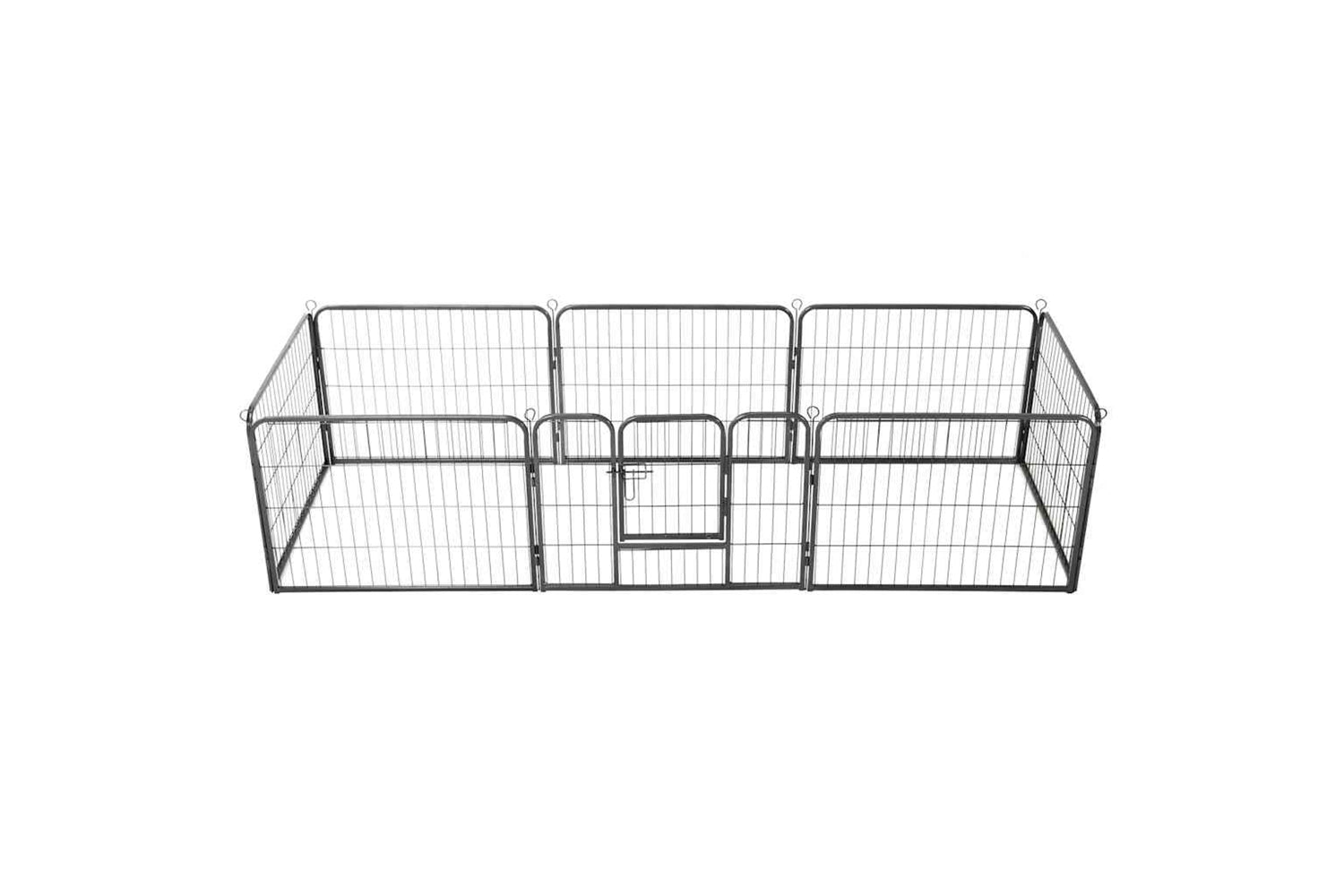vidaXL 170572 Dog Playpen 8 Panels Steel 80x60cm Black