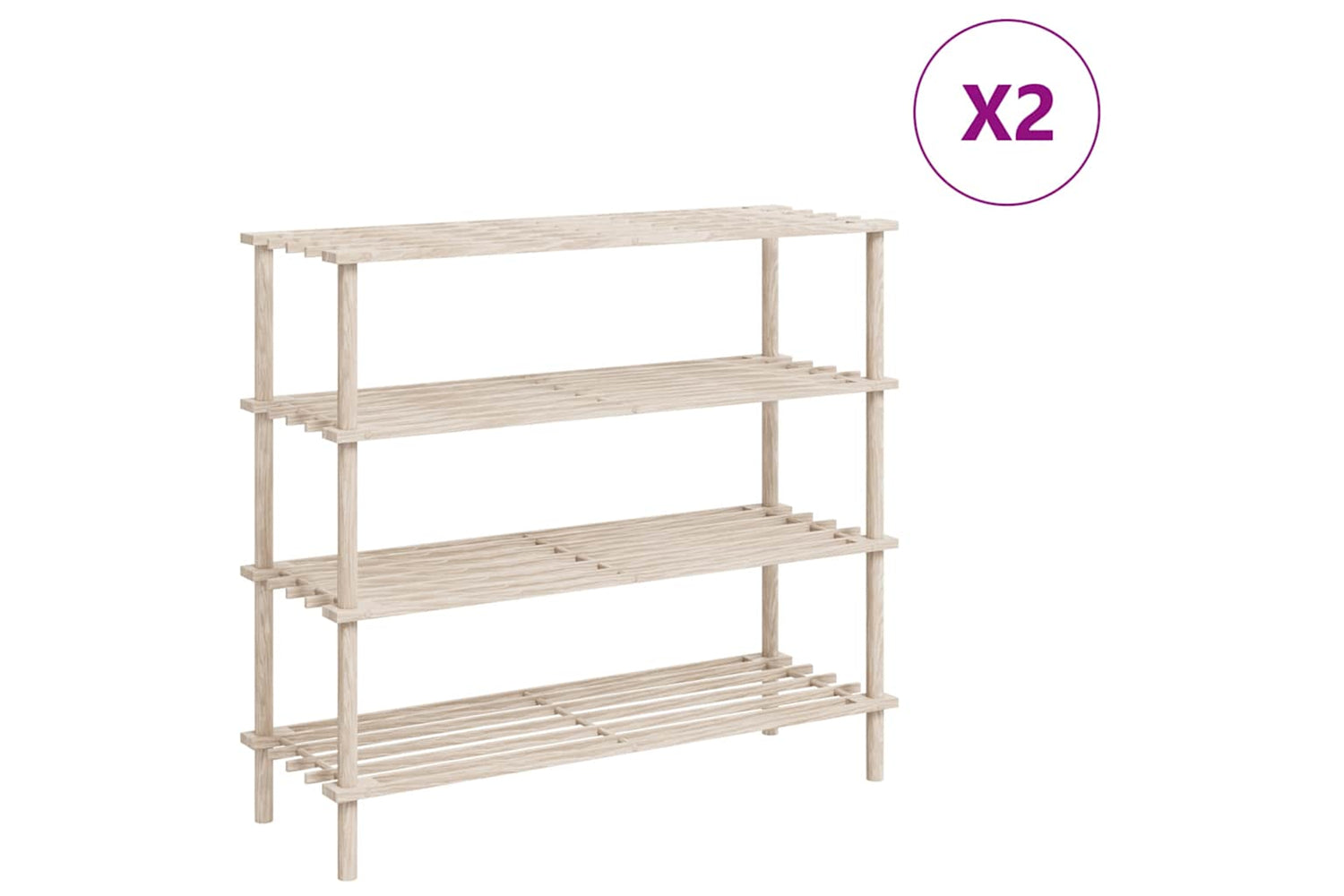Vidaxl 241066 4-tier Shoe Racks 2 Pcs Solid Fir Wood
