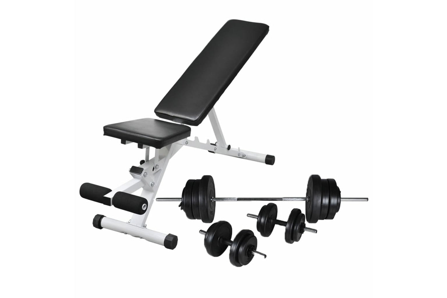 Vidaxl 275347 Workout Bench With Barbell And Dumbbell Set 60.5 Kg-2