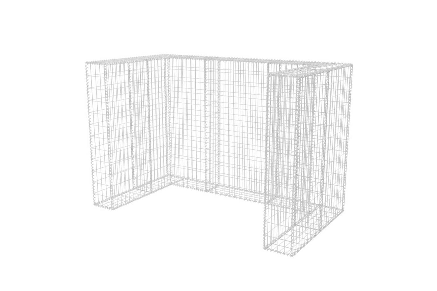 vidaXL 142559 Gabion Double Wheelie Bin Surround Steel 180x100x120cm