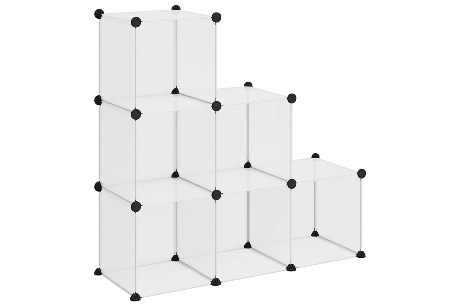 Vidaxl 340552 Storage Cube Organiser With 6 Cubes Transparent Pp