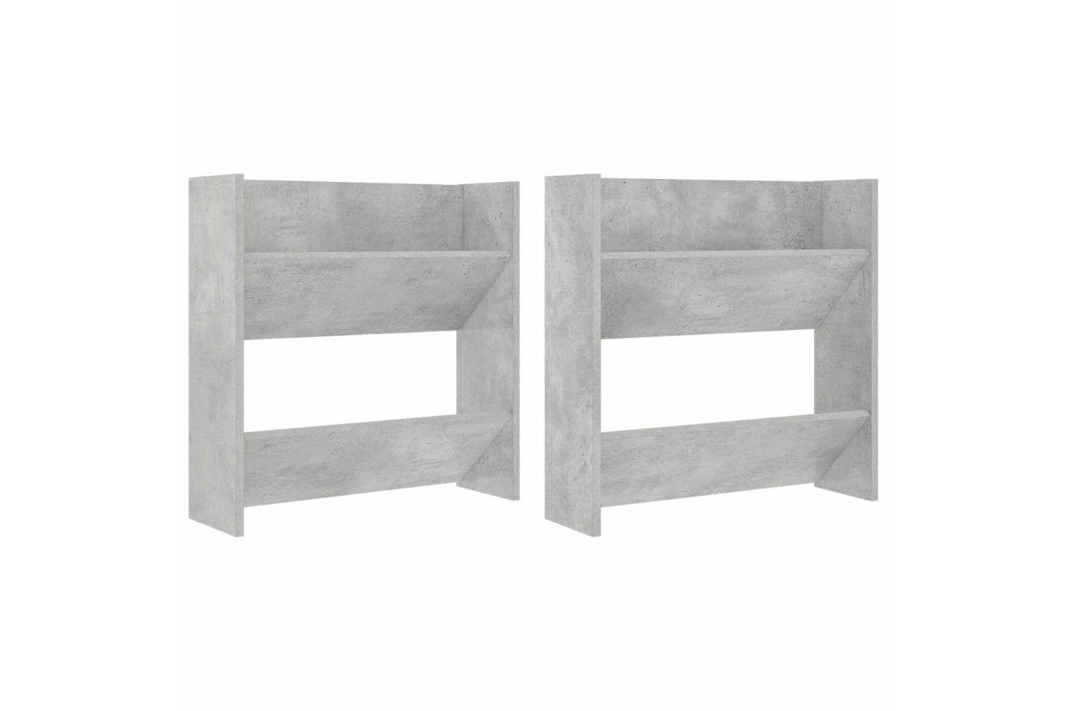 vidaXL 806727 Wall Shoe Cabinets 2 Pcs Concrete Grey 60x18x60cm Engineered Wood