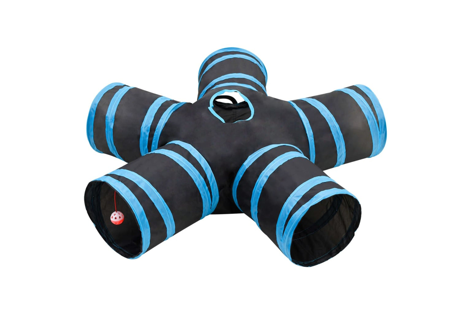 vidaXL 172184 Cat Tunnel 5-way Black And Blue 25cm Polyester-2