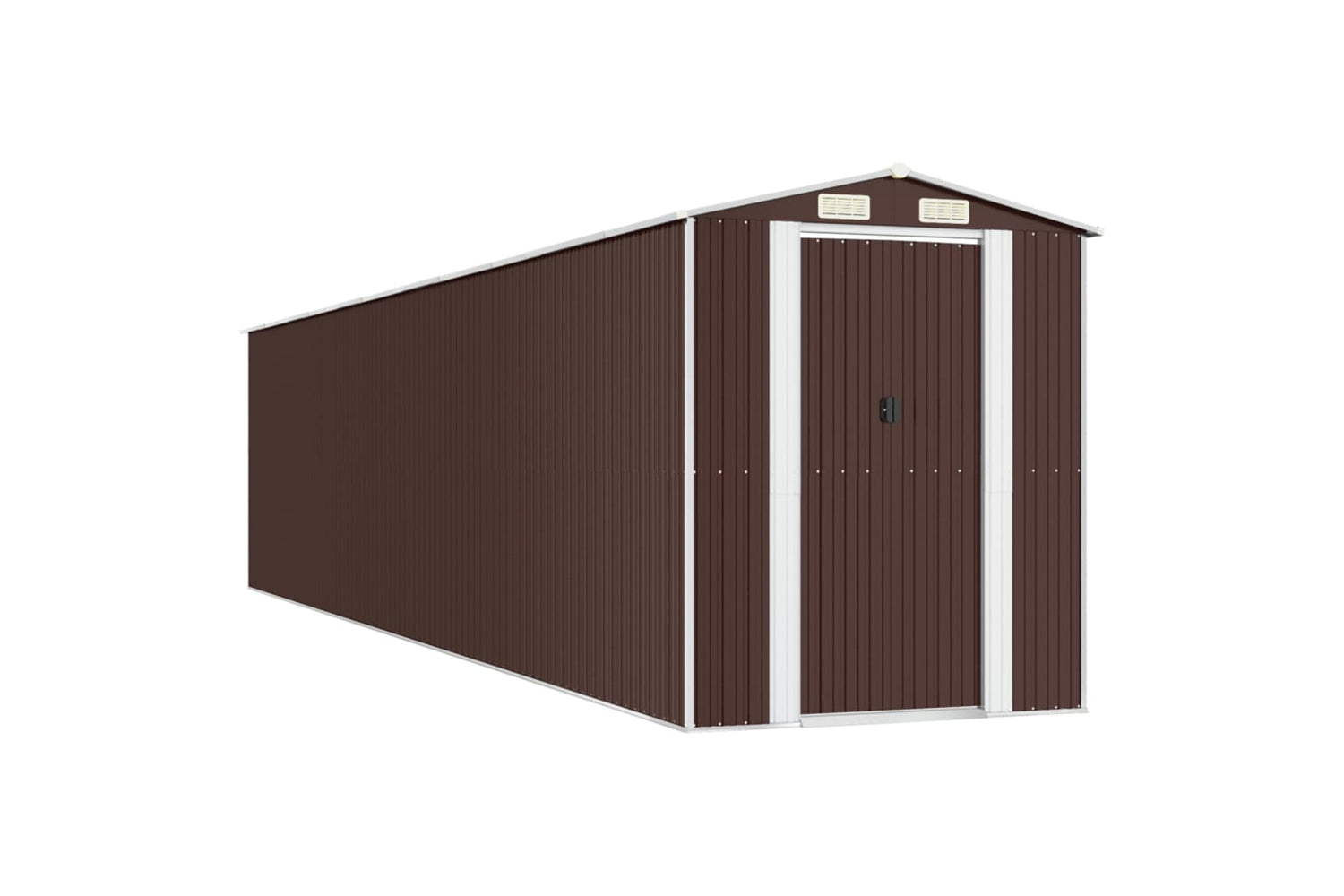 vidaXL 3147469 Garden Shed Dark Brown 192x938x223cm Galvanised Steel