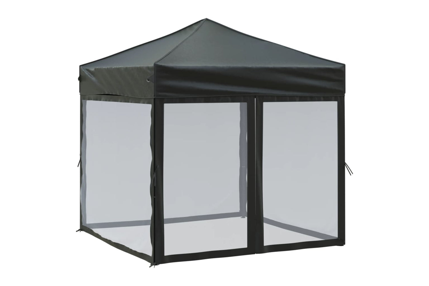 Vidaxl 93511 Folding Party Tent With Sidewalls Black 2x2 M