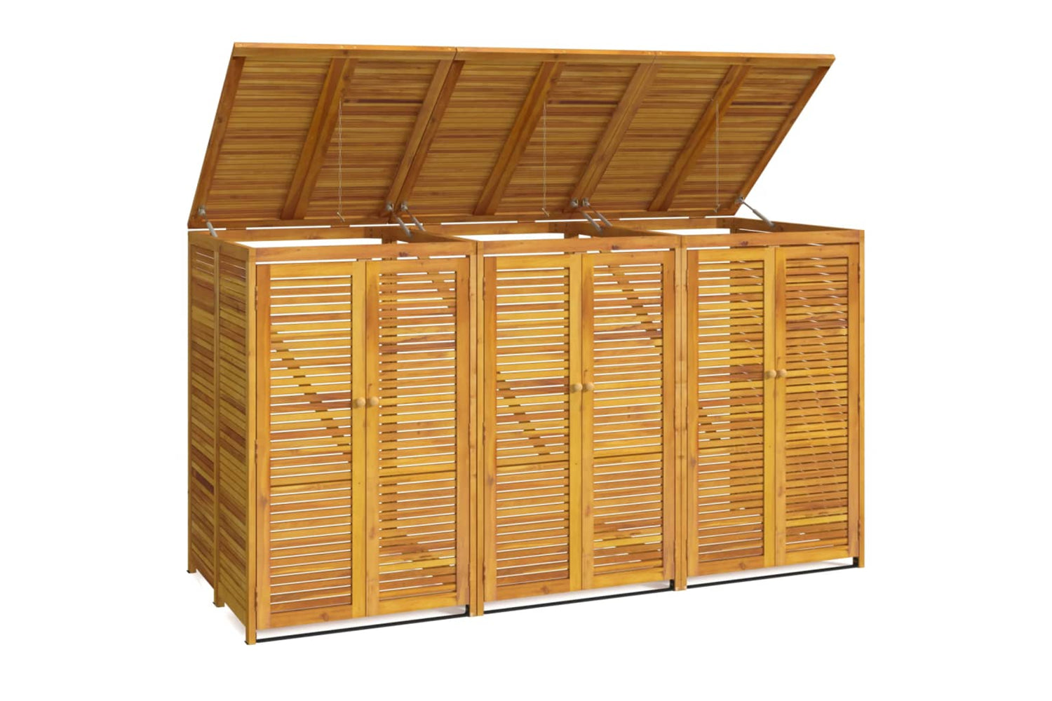 vidaXL 3155240 Triple Garbage Bin Shed 210x89x117cm Solid Wood Acacia