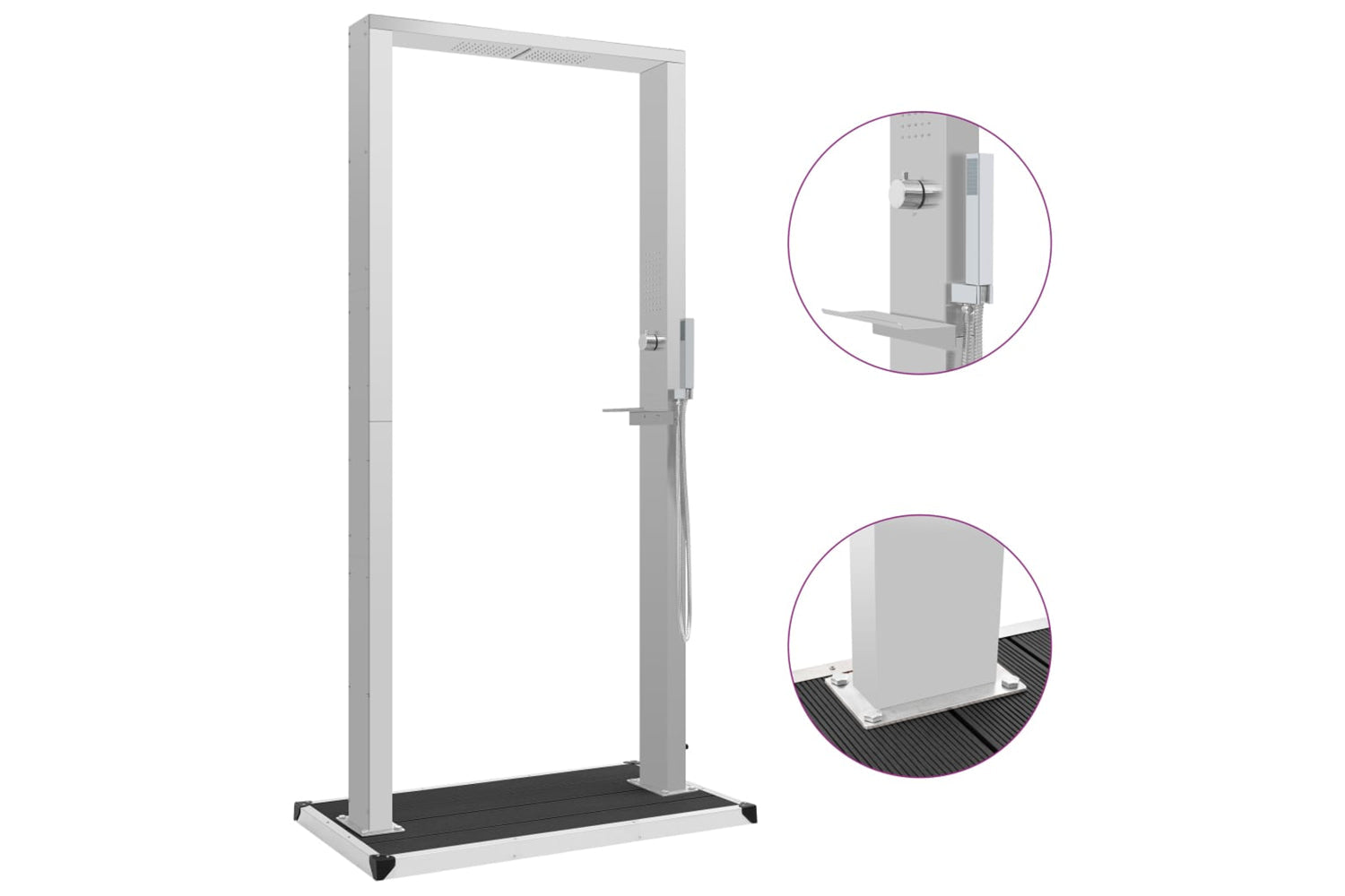 Vidaxl 3051294 Outdoor Shower With Tray Wpc Stainless Steel