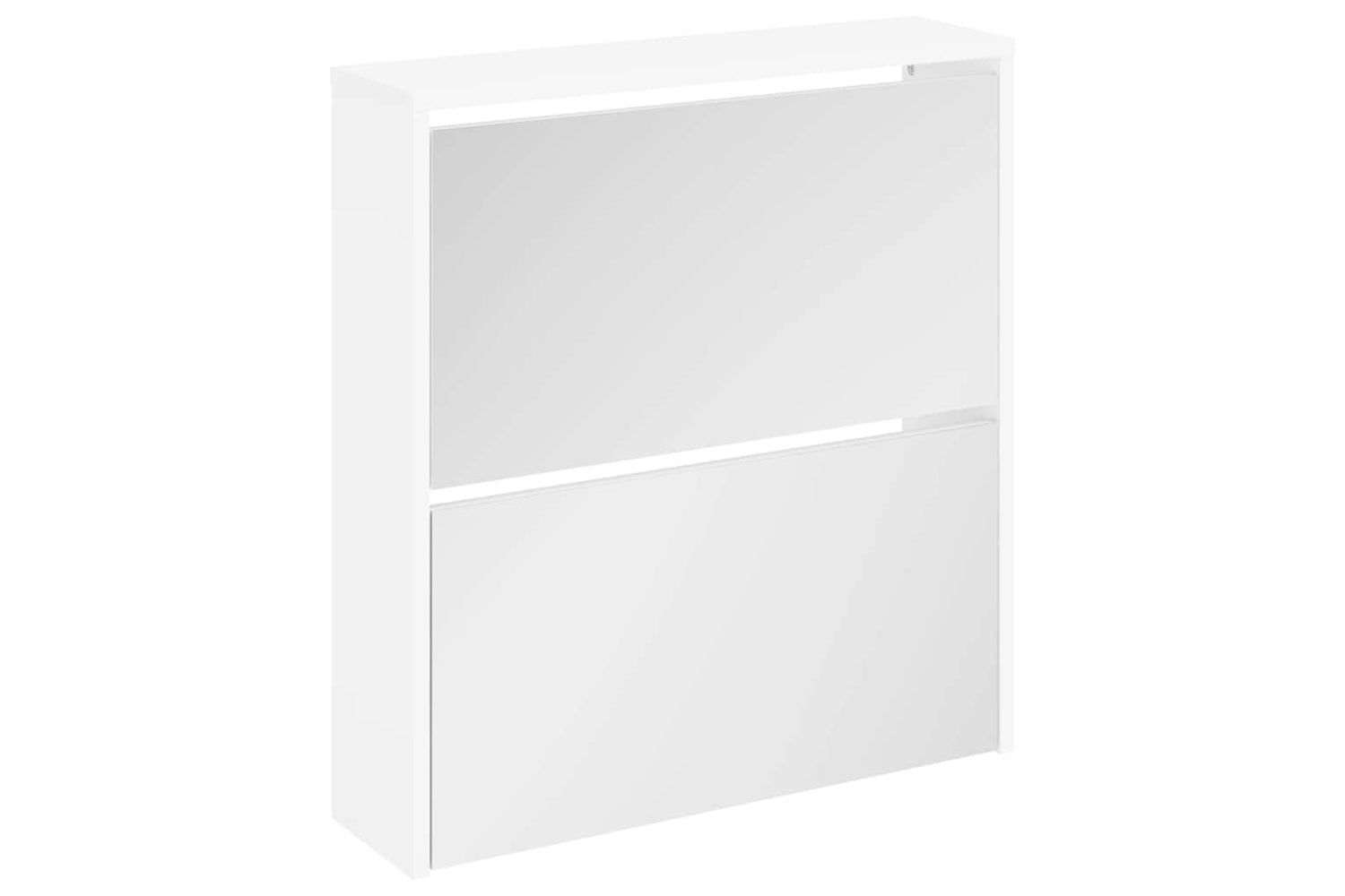 vidaXL 243046 Shoe Cabinet 2-layer Mirror White 63x17x67cm