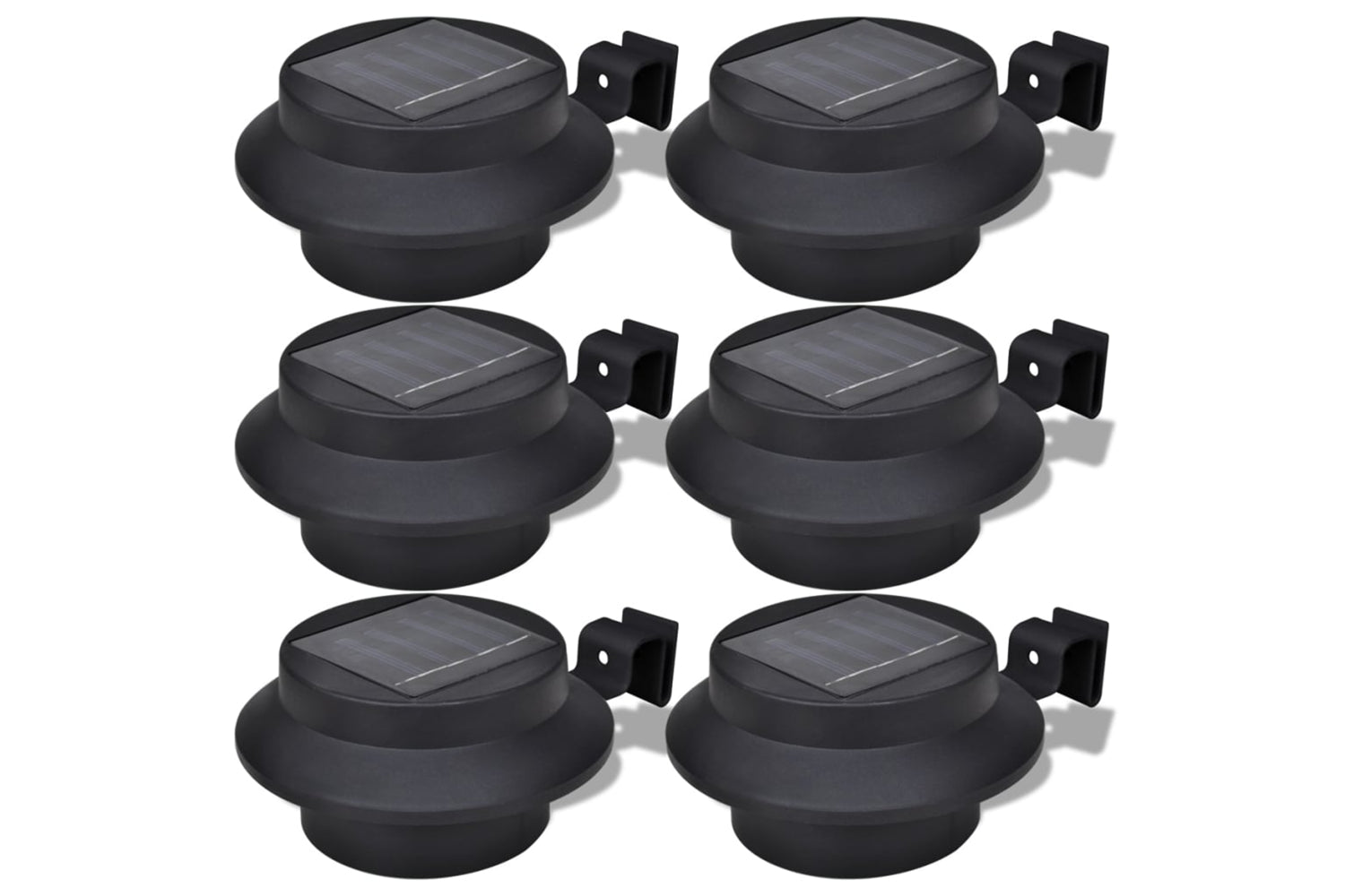 Vidaxl 41180 Outdoor Solar Lamp Set 6 Pcs Fence Light Gutter Light Black