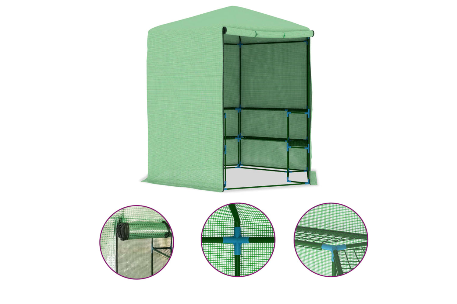 vidaXL 48166 Greenhouse With Shelves Steel 227x223cm