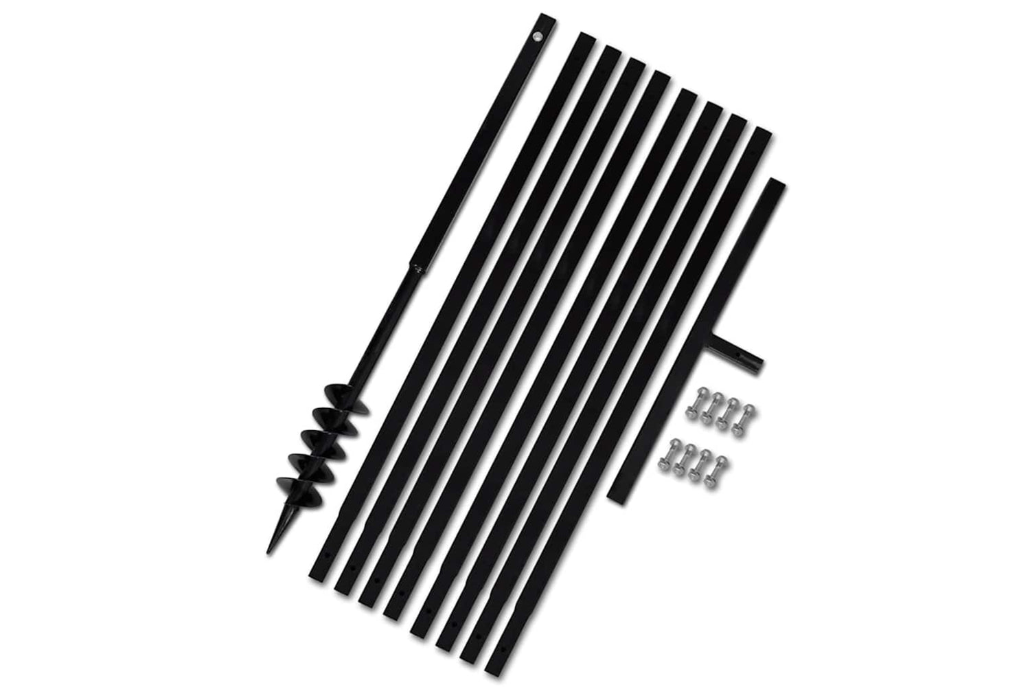 vidaXL 270540 Ground Drill With Handle 80mm With Extension Tube 9 M Steel