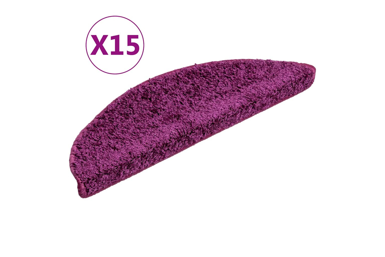 vidaXL 133897 Carpet Stair Treads 15 Pcs Violet 56x17x3cm