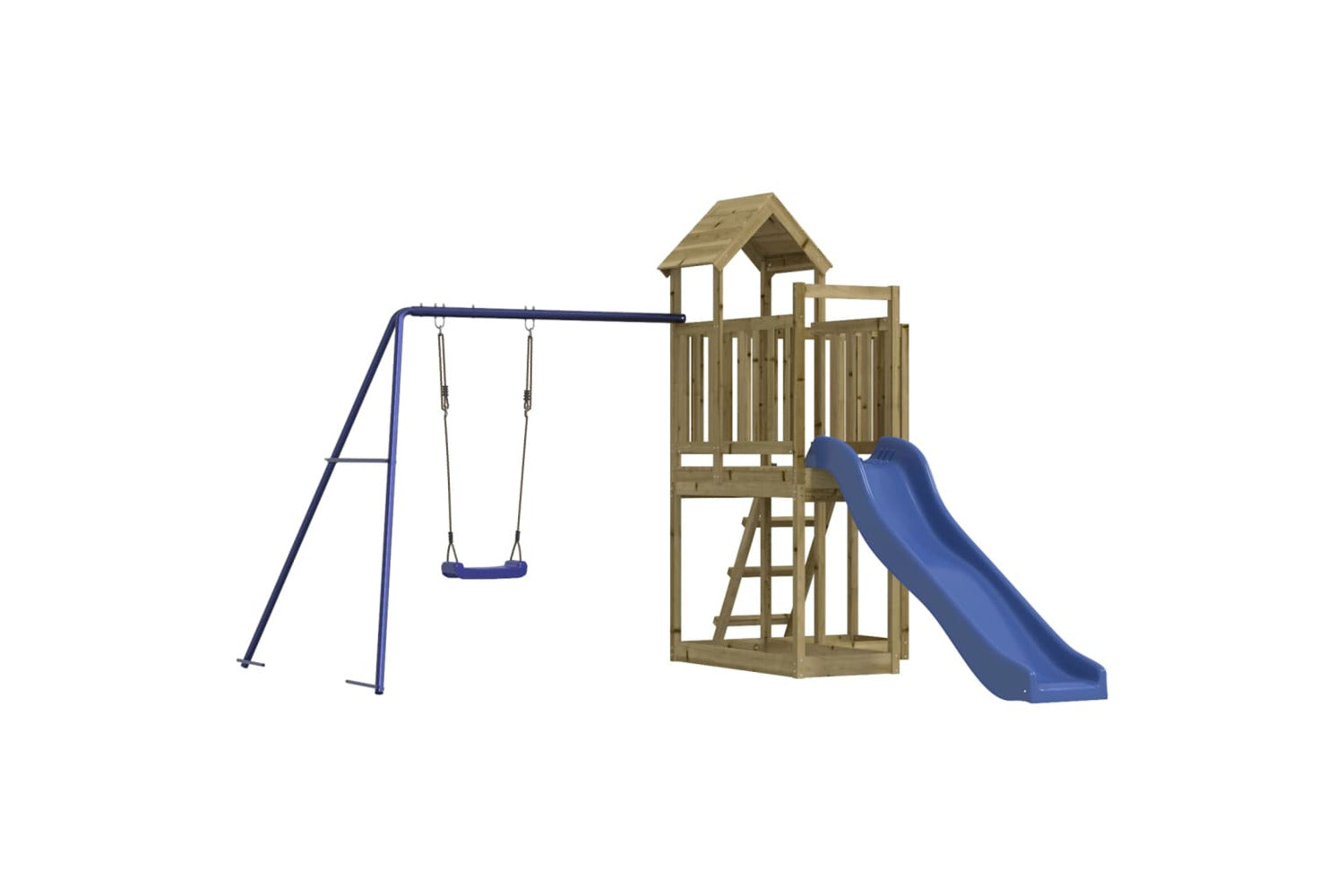 Vidaxl 3155842 Playhouse With Slide Swing Impregnated Wood Pine-2