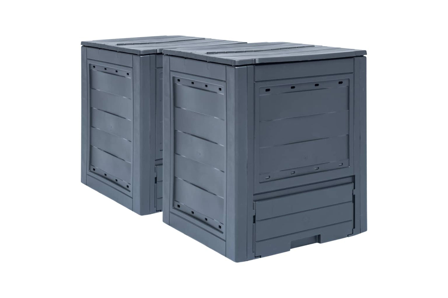 Vidaxl 278919 Garden Composters 2 Pcs Grey 60x60x73cm 520 L