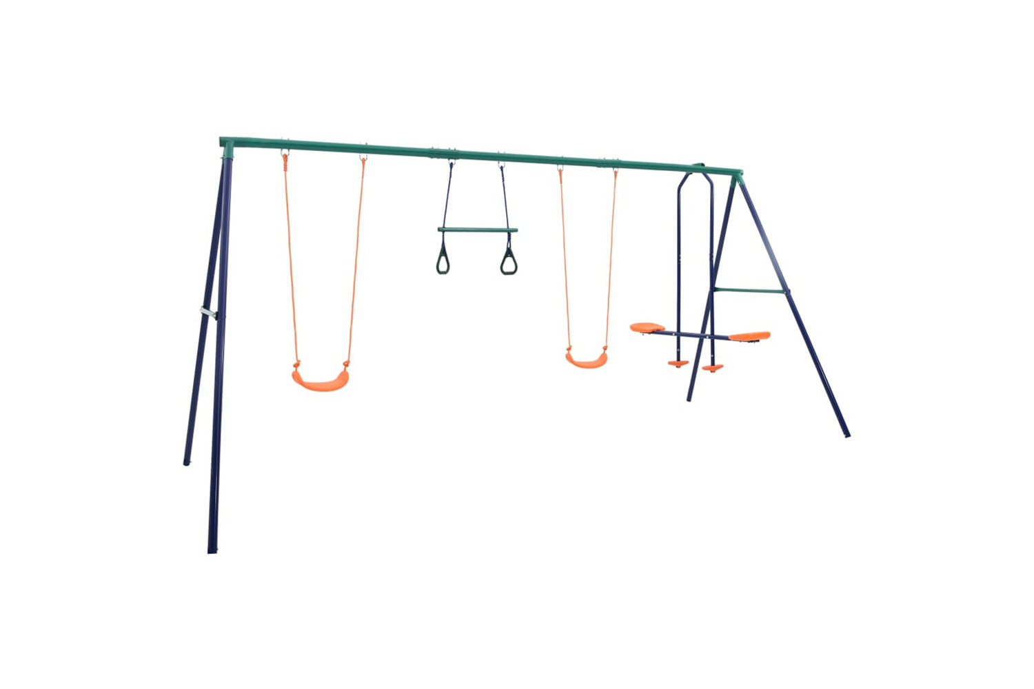 Vidaxl Swing Set With Gymnastic Rings And 4 Seats Steel-2