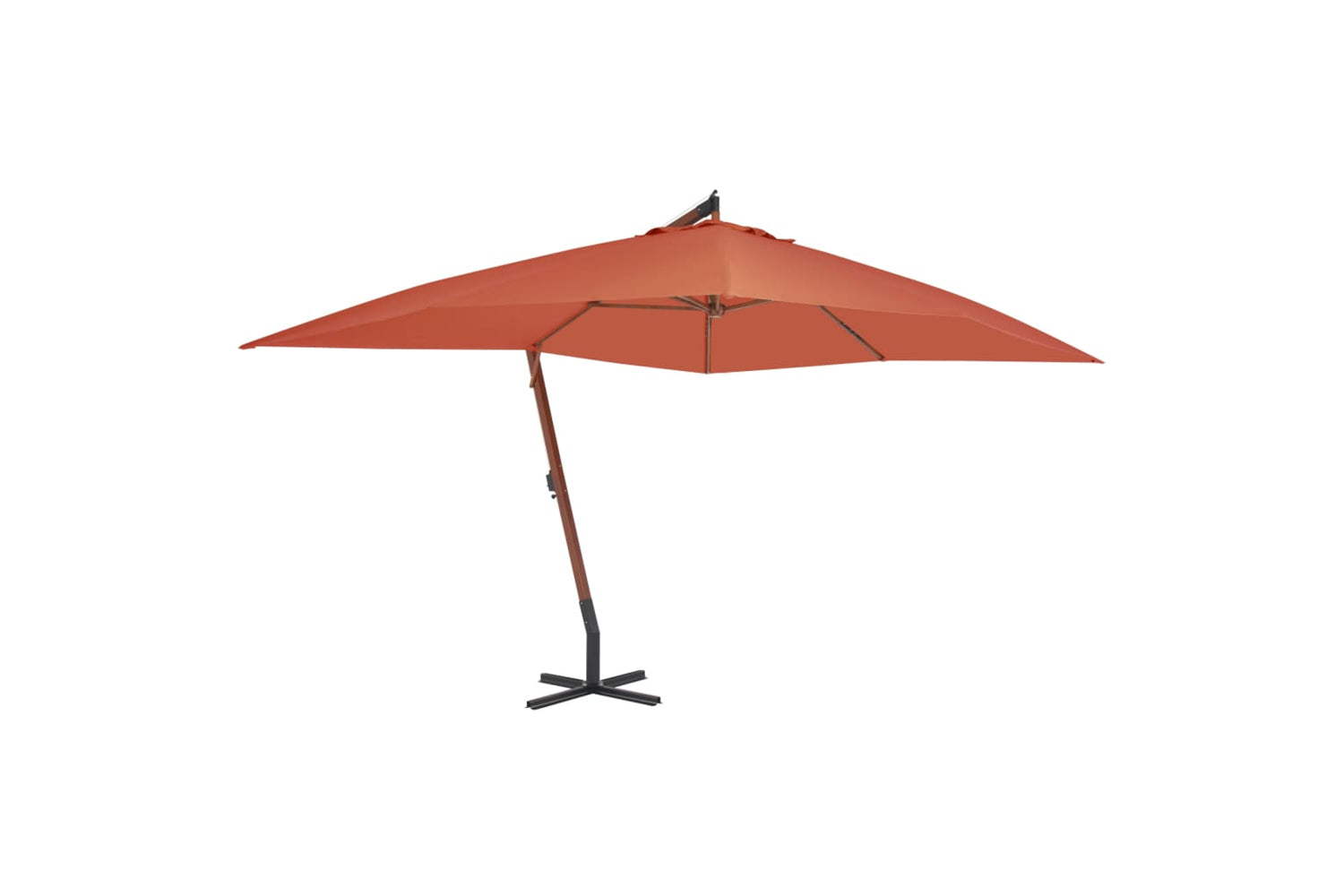 vidaXL 44494 Cantilever Umbrella With Wooden Pole 400x300cm Terracotta