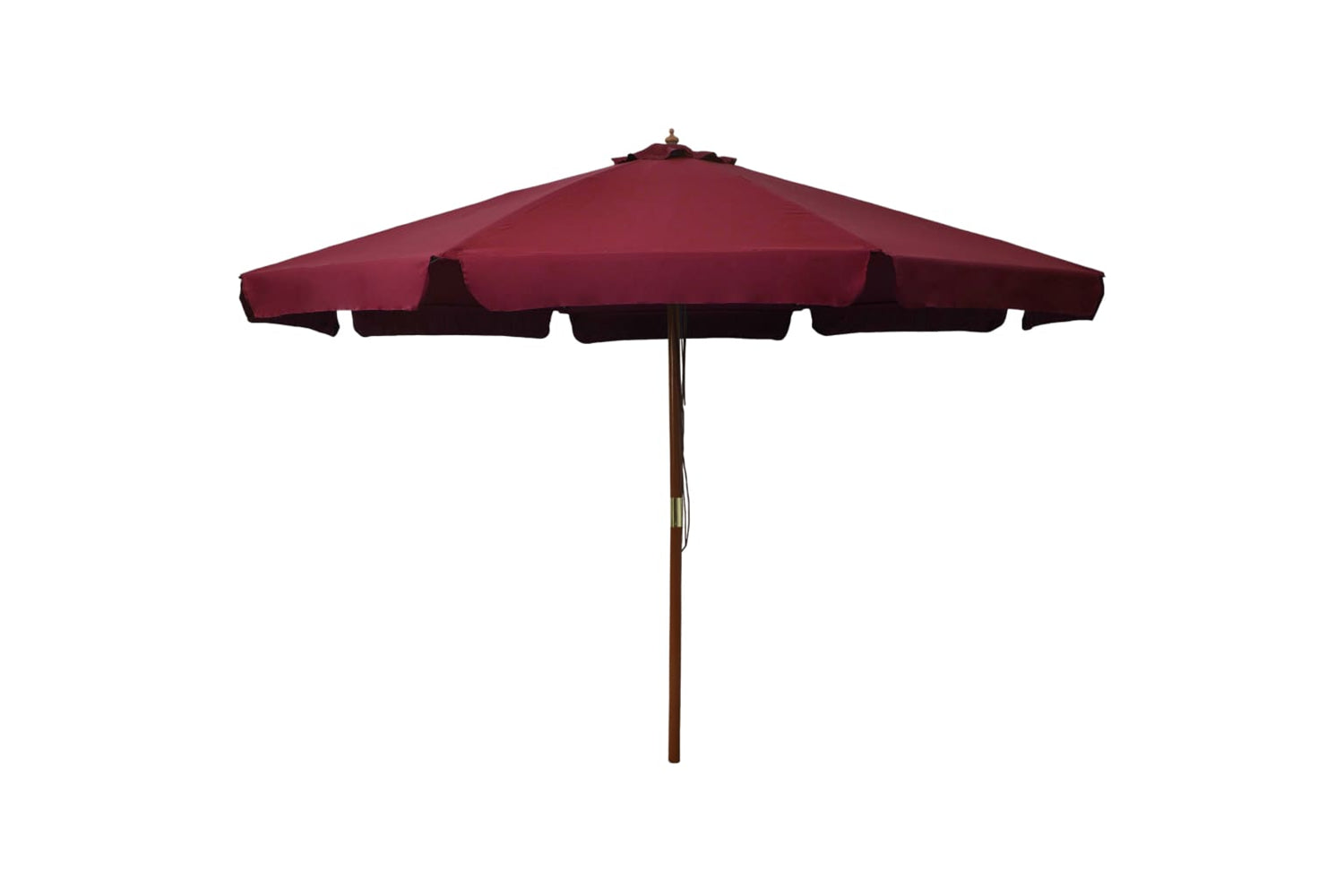 vidaXL 47216 Outdoor Parasol With Wooden Pole 330cm Burgundy