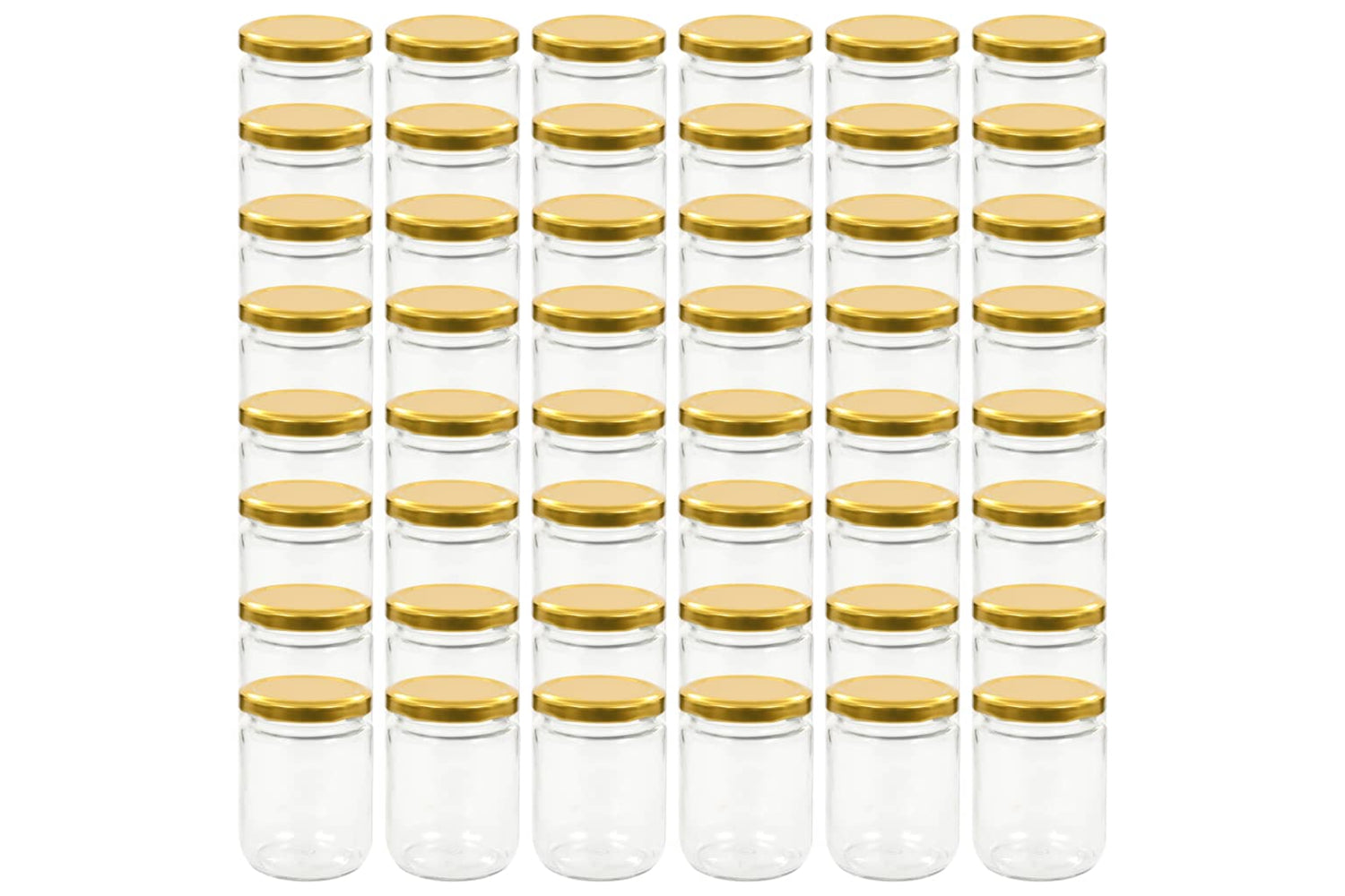 Vidaxl 50802 Glass Jam Jars With Gold Lid 48 Pcs 230 Ml