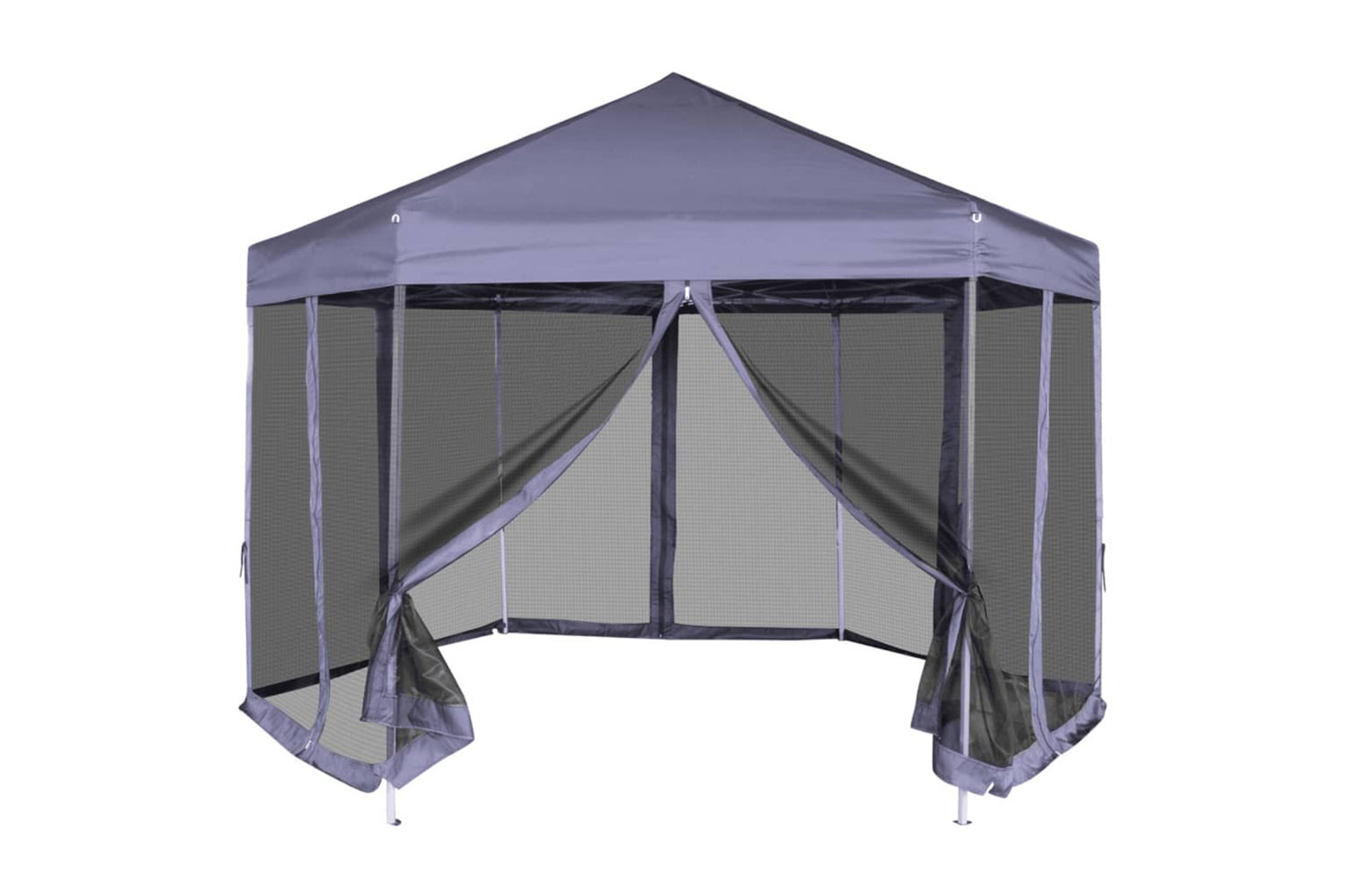 Vidaxl 42110 Hexagonal Pop-up Marquee With 6 Sidewalls Dark Blue 3.6x3.1 M