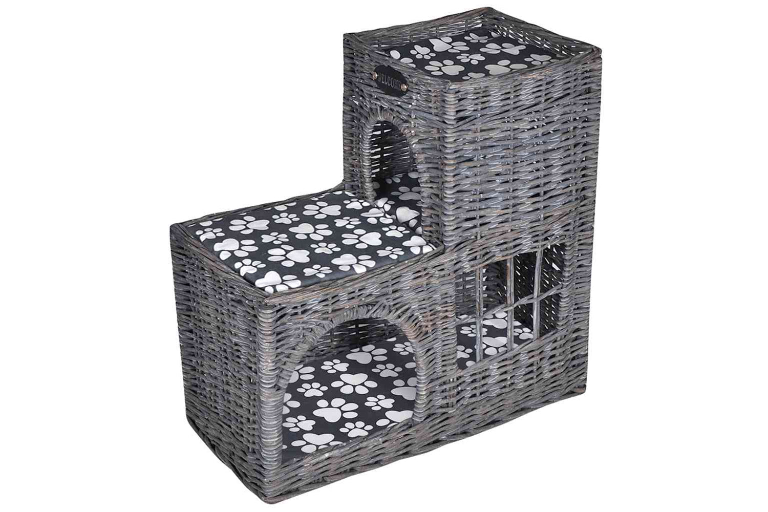 Vidaxl 170226 Willow Cat Tree Pet House/bed/castle/scratching Post With Cushion
