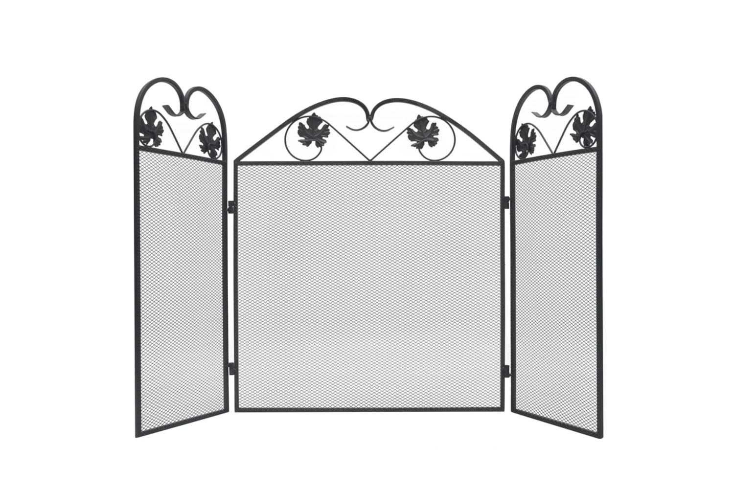 Vidaxl 242005 3-panel Fireplace Screen Iron Black