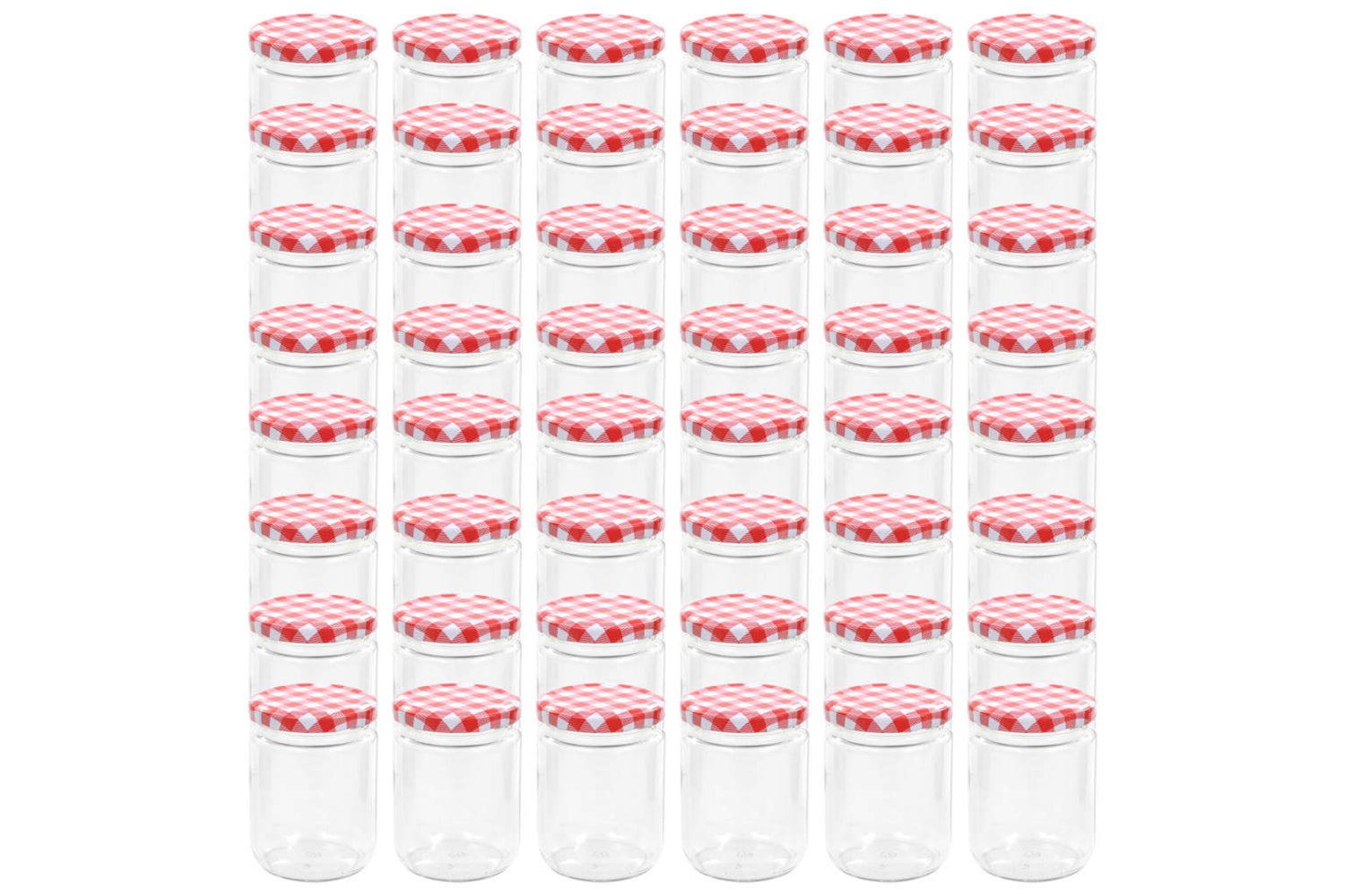 Vidaxl 50798 Glass Jam Jars With White And Red Lid 48 Pcs 230 Ml