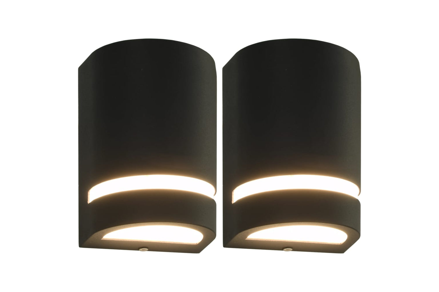 Vidaxl 45648 Outdoor Wall Lights 2 Pcs 35 W Black Half-round