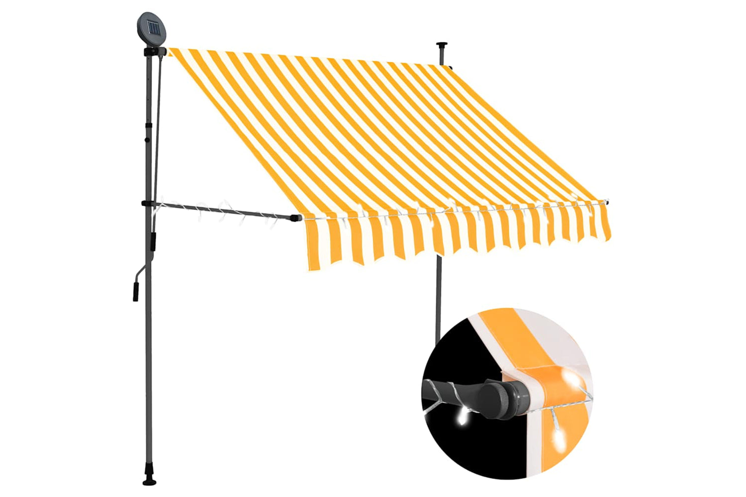 vidaXL 145857 Manual Retractable Awning With Led 200cm White And Orange