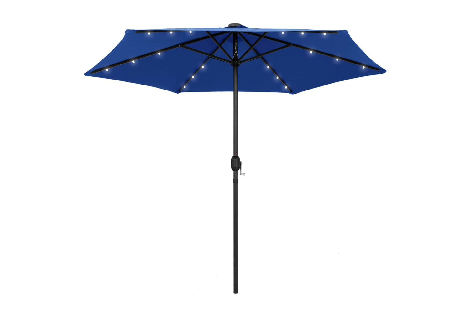 Vidaxl 47359 Parasol With Led Lights And Aluminium Pole 270 Cm Azure Blue
