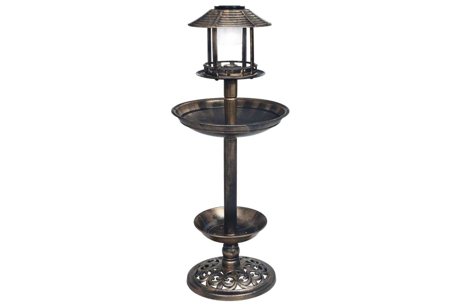Vidaxl 48221 Decorative Birdbath With Solar Powered Led Lights Plastic